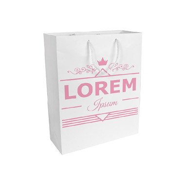 Busta regalo in carta laminata opaca colore bianco