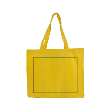 Shopper Gesy in tnt con manici lunghi colore giallo