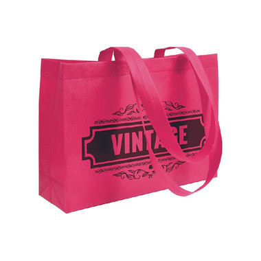 Shopper Rectangle in tnt con manici lunghi colore fuxia