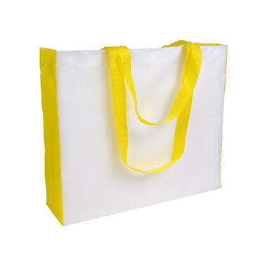 Shopper con soffietto e manici colorati colore giallo