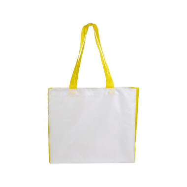 Shopper con soffietto e manici colorati colore giallo