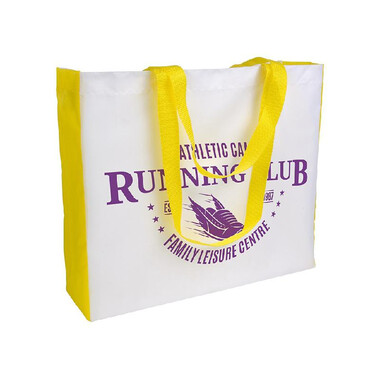 Shopper con soffietto e manici colorati colore giallo