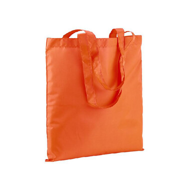 Shopper in Pet riciclato con manici a nastro colore arancione