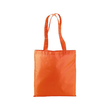 Shopper in Pet riciclato con manici a nastro colore arancione