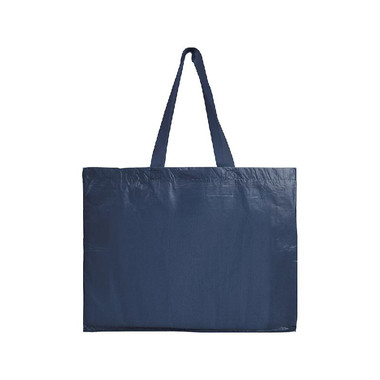 Shopper in RPET con manici lunghi colore blu