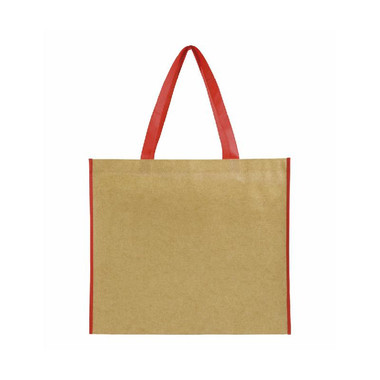 Shopper in TNT effetto carta colore rosso