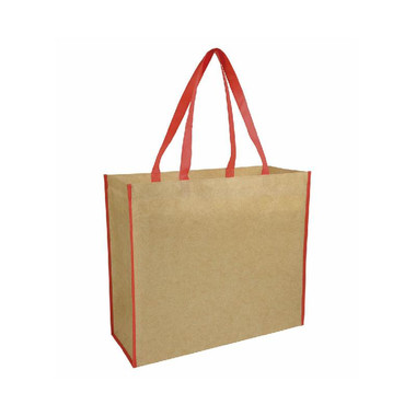 Shopper in TNT effetto carta colore rosso