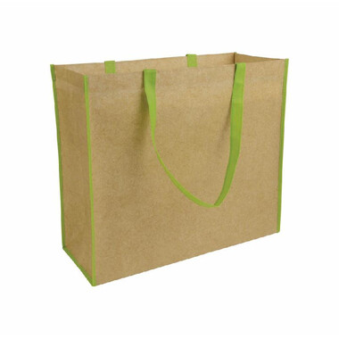 Shopper in TNT effetto carta colore verde