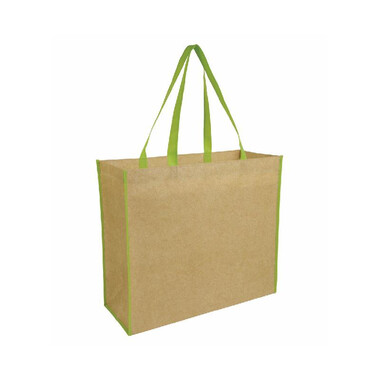 Shopper in TNT effetto carta colore verde