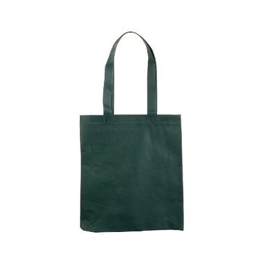 Shopper in tnt con soffietto e manici  colore verde scuro