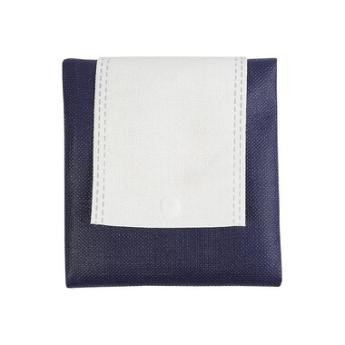 Shopper in tnt ripiegabile con bottone colore blu