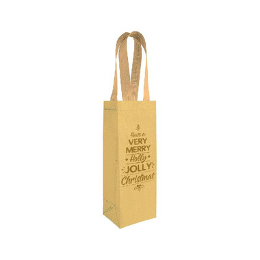 Shopper portabottiglie glitterata colore oro