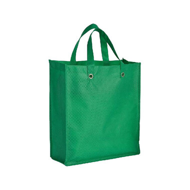 Shopper ripiegabile con soffietto in TNT colore verde