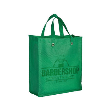 Shopper ripiegabile con soffietto in TNT colore verde