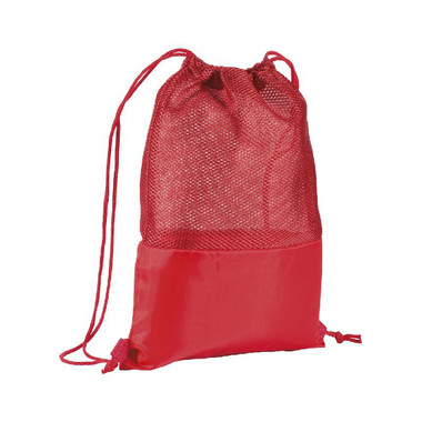 Sacca con retina mesh colore rosso