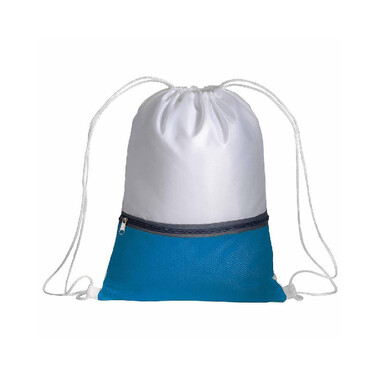 Sacca con tasca zip colorata colore royal
