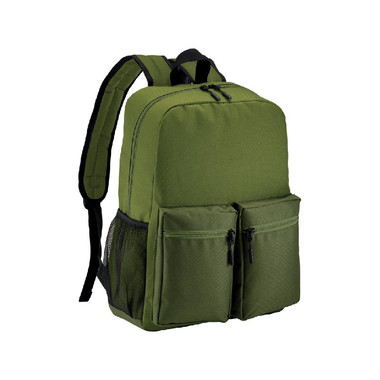 Zaino a 5 tasche in poliestere colore verde scuro