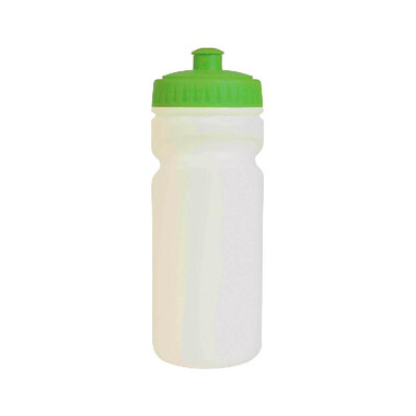 Borraccia in plastica bianca con tappo colorato colore verde mela