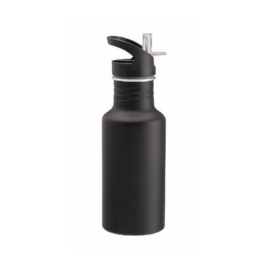 Bottiglia in alluminio 600ml con cannuccia estraibile colore nero