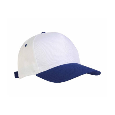 Cappellino 5 pannelli con visiera colorata colore royal