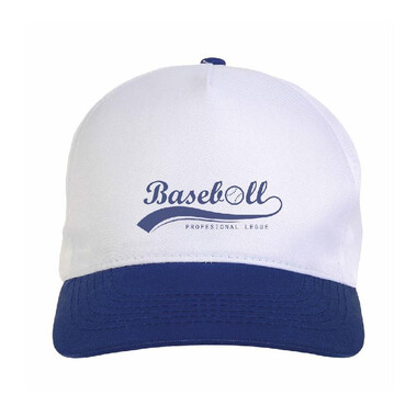 Cappellino 5 pannelli con visiera colorata colore royal