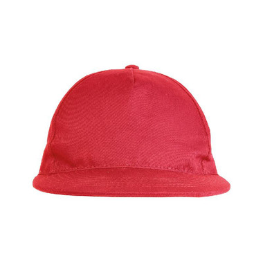 Cappellino 5 pannelli con visiera dritta colore rosso