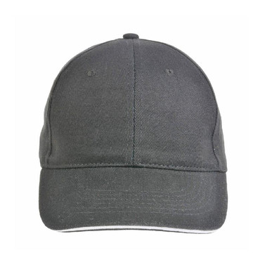 Cappellino 6 pannelli visiera sandwich colore grigio