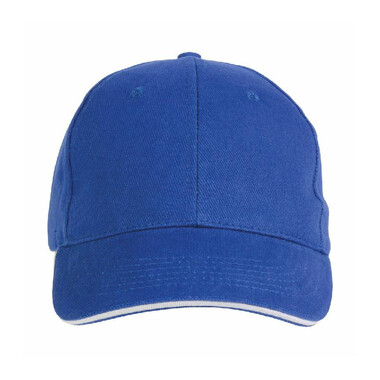 Cappellino 6 pannelli visiera sandwich colore royal