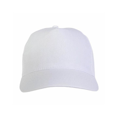 Cappellino baseball in cotone 5 pannelli colore bianco