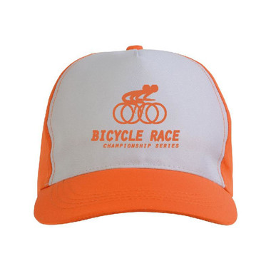 Cappellino bicolore 5 pannelli colore arancione