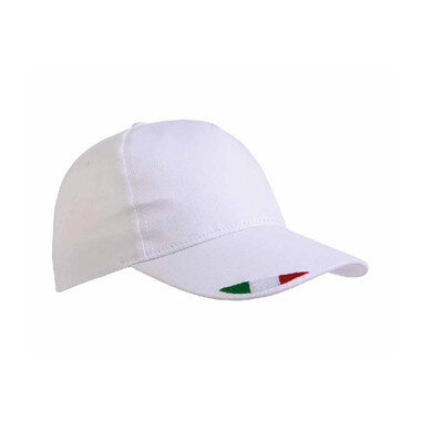 Cappellino in cotone con stampa tricolore colore bianco