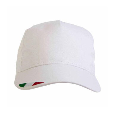 Cappellino in cotone con stampa tricolore colore bianco