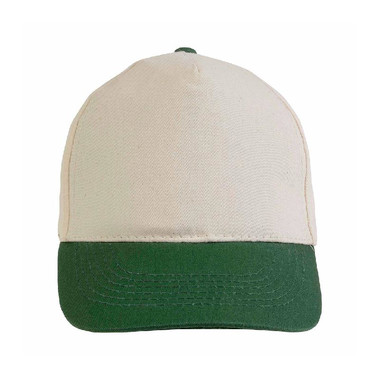 Cappellino in cotone naturale con visiera colorata colore verde