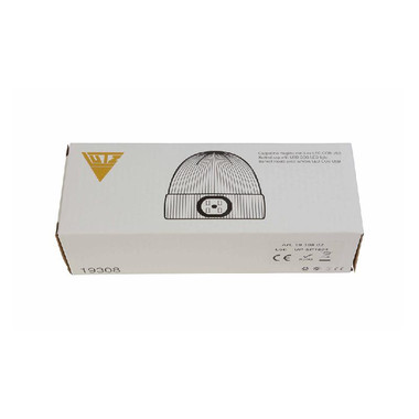 Cappellino in maglia con luce LED removibile colore arancione