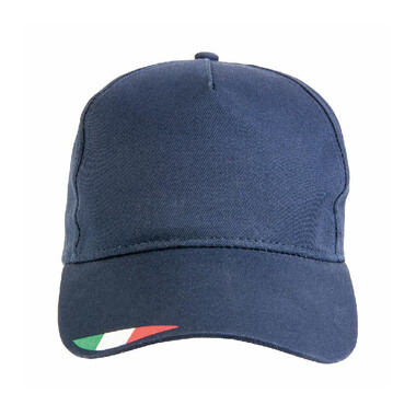 Cappellino in poliestere con stampa tricolore colore blu