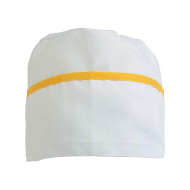 Cappello da cuoco con bordo colorato colore giallo