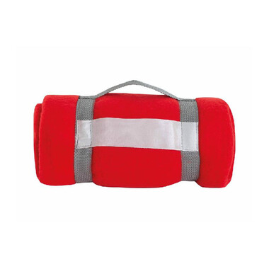 Coperta in polar arrotolata  colore rosso