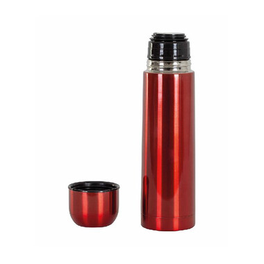 Thermos in acciaio inossidabile con tappo bicchiere colore rosso