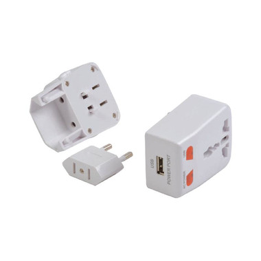 Adattatore prese universale con ingresso USB colore bianco