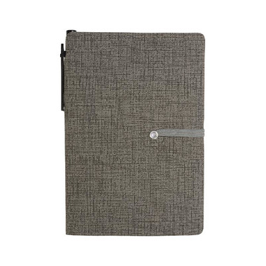 Block notes in poliuretano con elastico colorato colore grigio