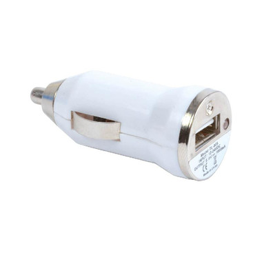 Micro caricabatterie USB da auto colore bianco