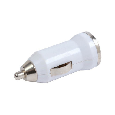 Micro caricabatterie USB da auto colore bianco