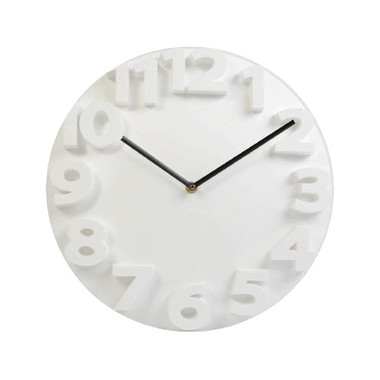 Orologio da parete con numeri in 3D colore bianco
