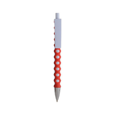 Penna bianca con rivestimento gommato  colore rosso