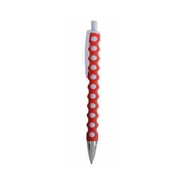 Penna bianca con rivestimento gommato  colore rosso