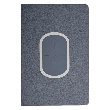 Quaderno A5 in tessuto melange con wireless colore blu