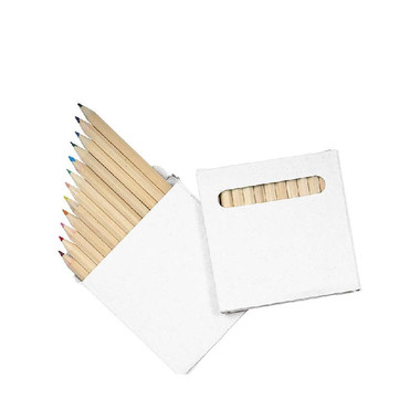 Set 12 matite colorate in scatola bianca colore bianco