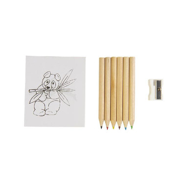 Set pastelli album e temperino colore naturale