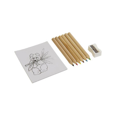 Set pastelli album e temperino colore naturale