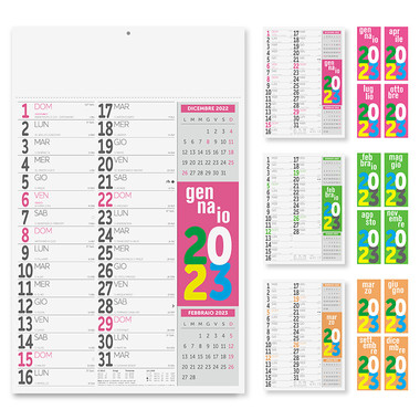 Calendario olandese multifluo 2023 dettaglio mensili